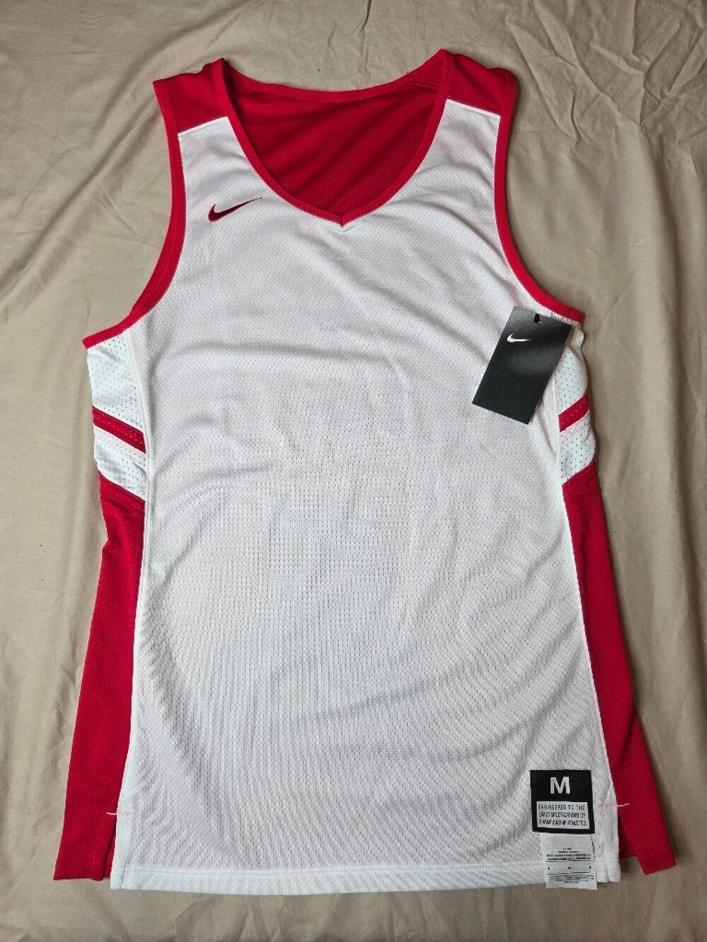 Men's Nike Dri-FIT Basketball Jersey - White/Red - Medium - NWT
